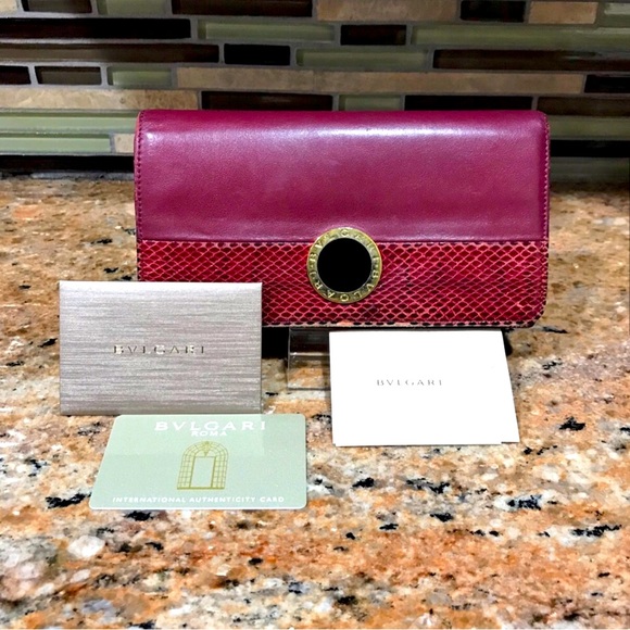 BVLGARI Handbags - BVLGari Burgundy Large Wallet 🎀 Certificate of Authenticity 🎀